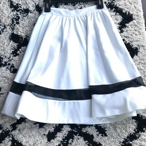 Alice + Olivia Lotus Silk Trim A-Line Skirt